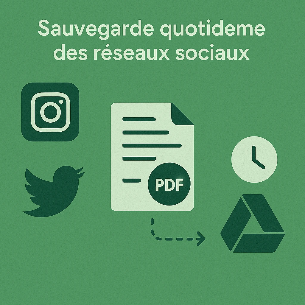Sauvegarde quotidienne des réseaux sociaux