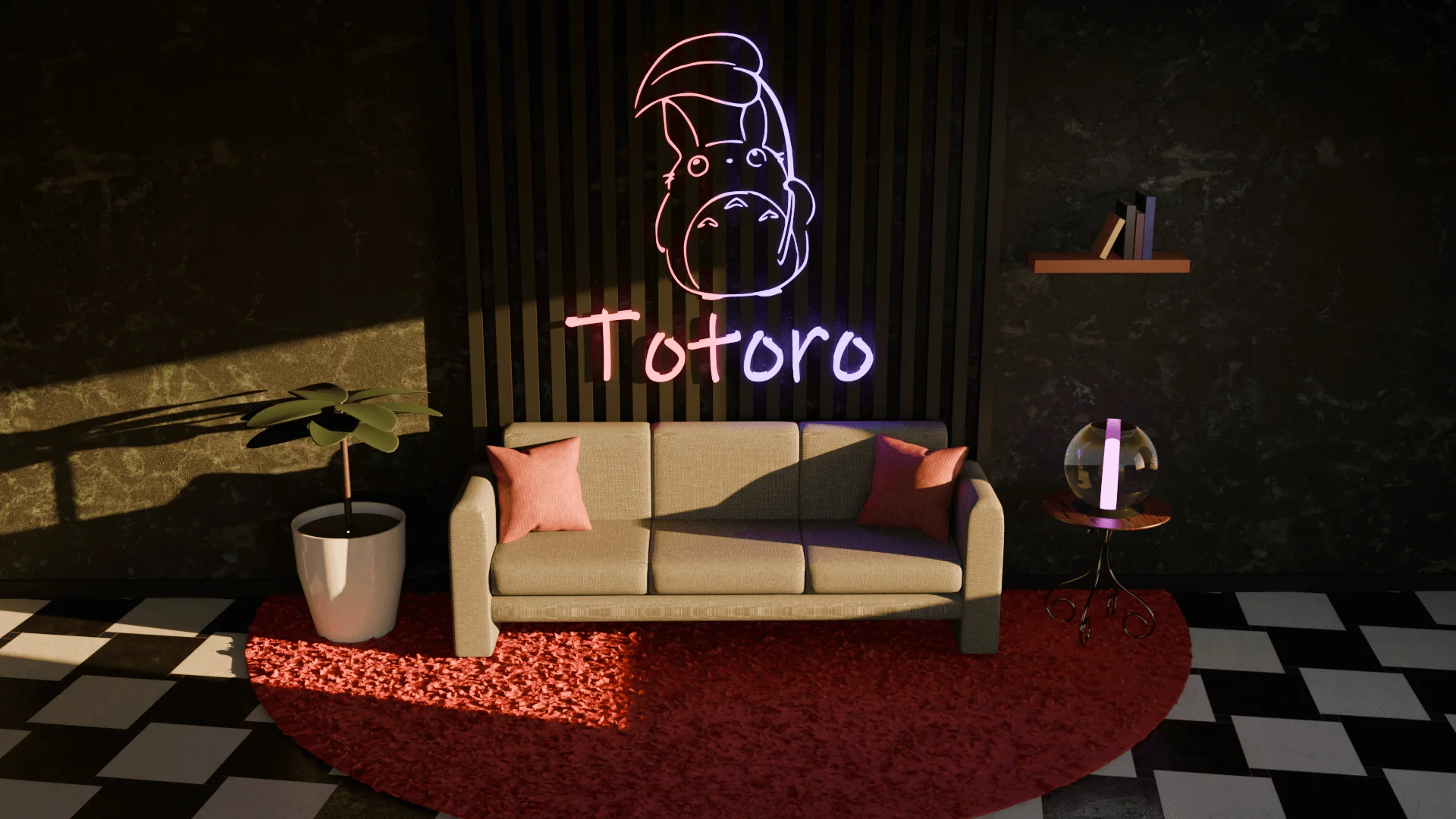 Canapé Totoro néon 3D
