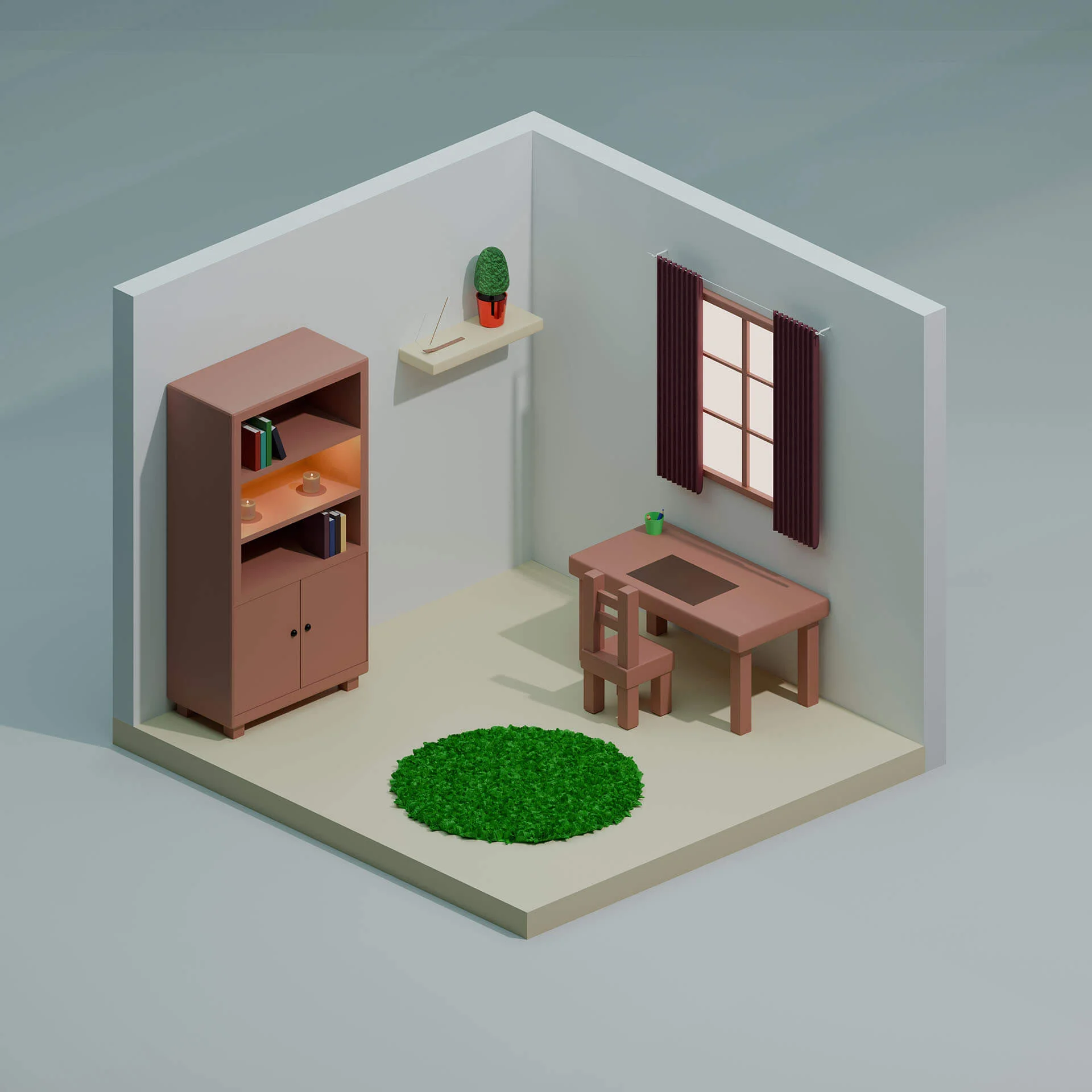 Bureau isométrique 3D