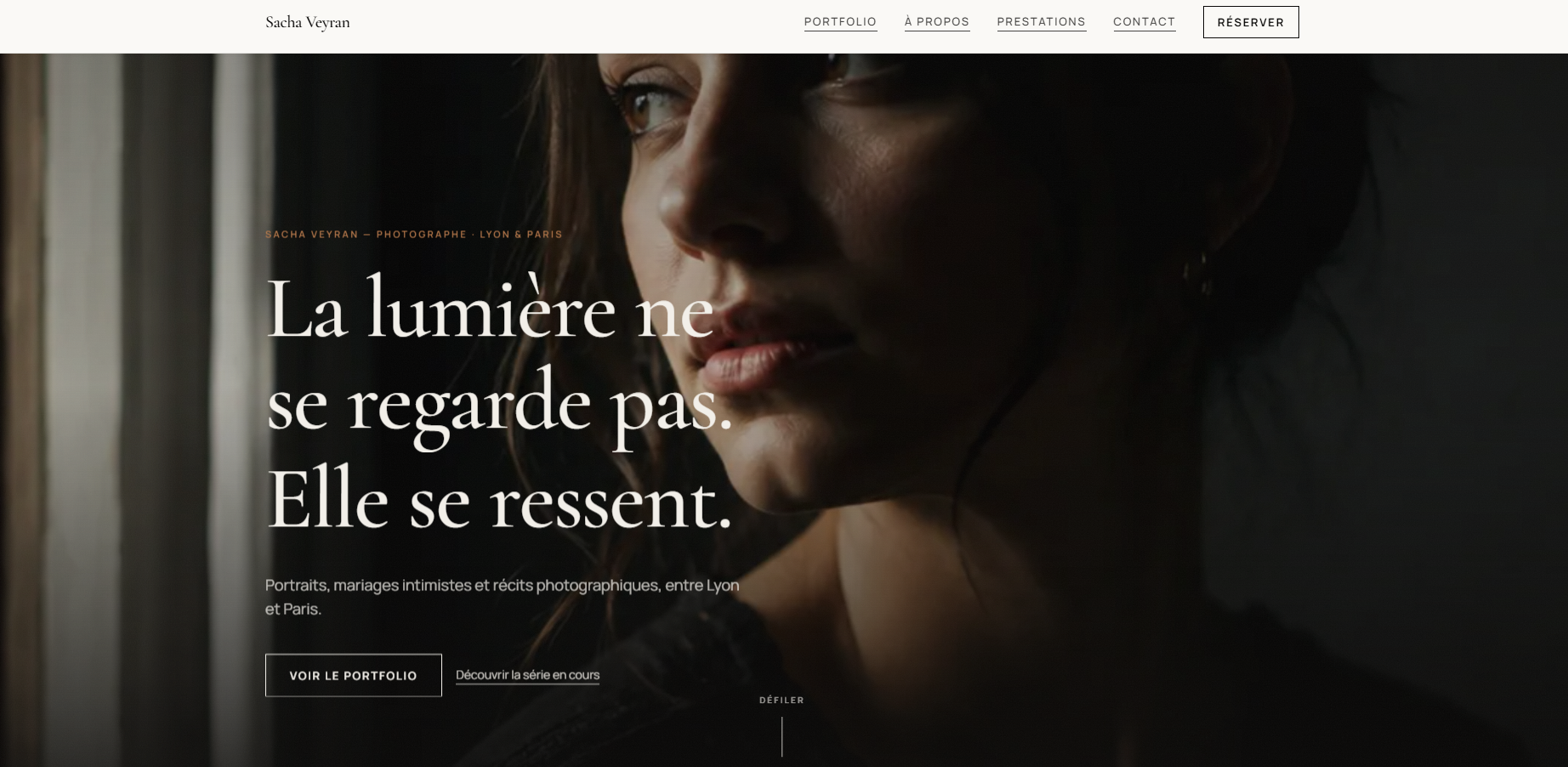Aperçu du projet Sacha Veyran - Portfolio de photographe